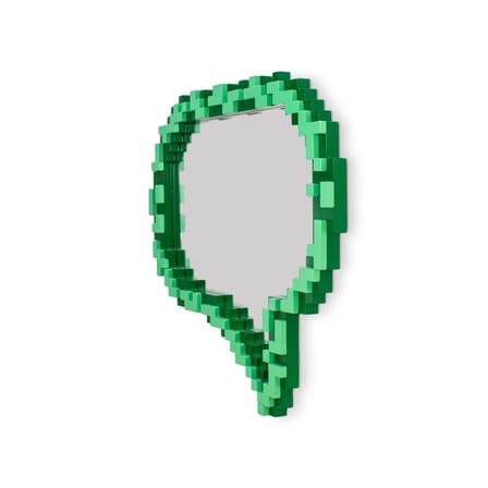 Miroir mural Pixel - Message bois vert / 72 x 66 cm - Seletti