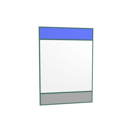 Miroir mural Vitrail verre bleu vert gris / 50 x 70 cm - Inga Sempé, 2018 - Magis