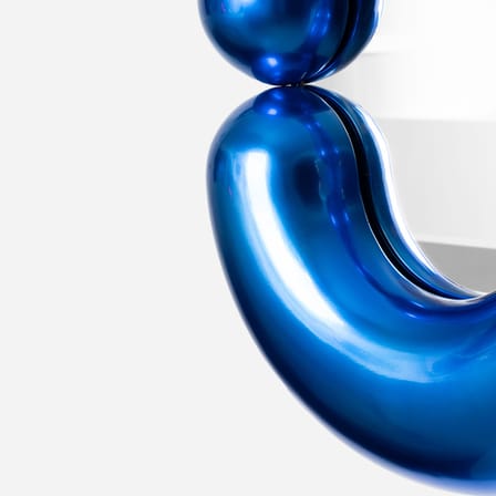 Miroir mural Zodiac Bumper Small céramique bleu / L 55 x H 70 cm - Jean-Baptiste Fastrez, 2020 - Moustache
