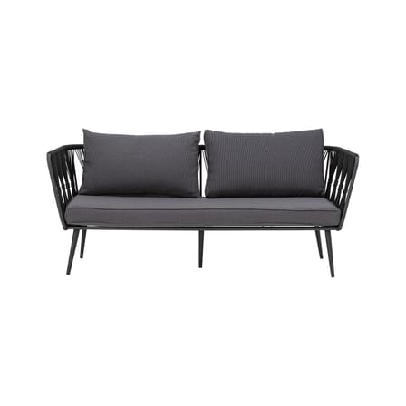 Gartensofa 2-Sitzer Pavone metall schwarz / L 174 cm - Handgewebtes Polyesterseil - Bloomingville