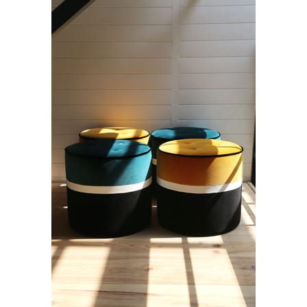 Pouf Léo Small / Ø 42 x H 40 cm - Velours - Maison Sarah Lavoine