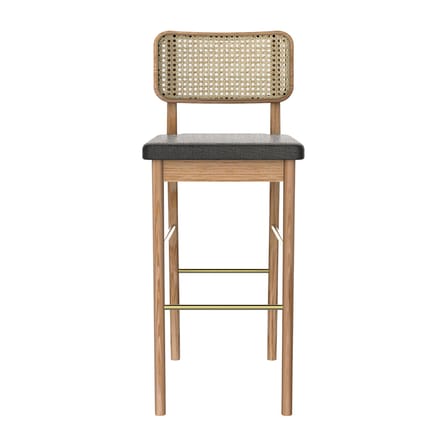 Sgabello bar Cannage fibre legno naturale / H 65 cm - Tessuto - RED Edition