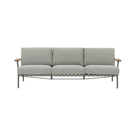 Gartensofa 3-Sitzer Settle textil grau / L 218,5 cm - Muuto