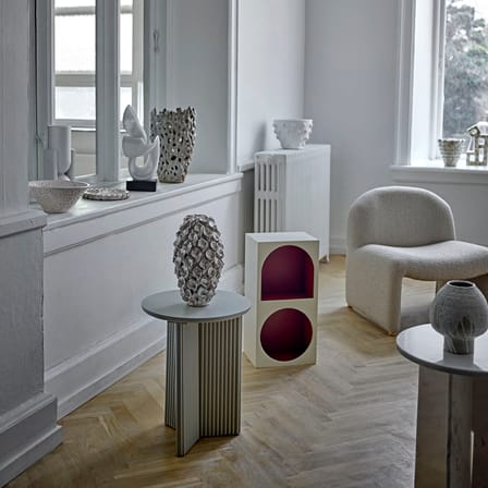 Table d'appoint Edith bois blanc / Ø 40 x H 50 cm - Bloomingville