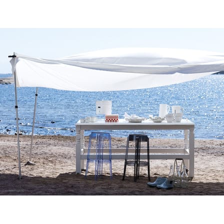 Tabouret haut empilable Charles Ghost plastique bleu / H 75 cm - Kartell