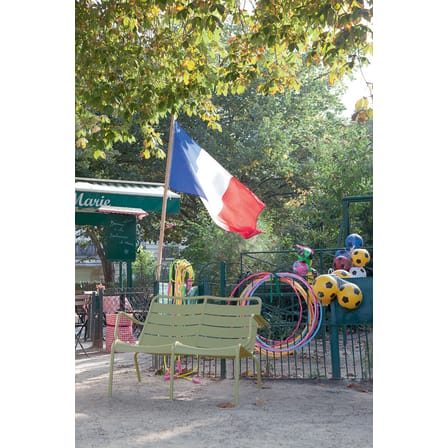 Banc avec dossier Luxembourg Duo métal rouge marron / 2 places - L 119 cm - Fermob