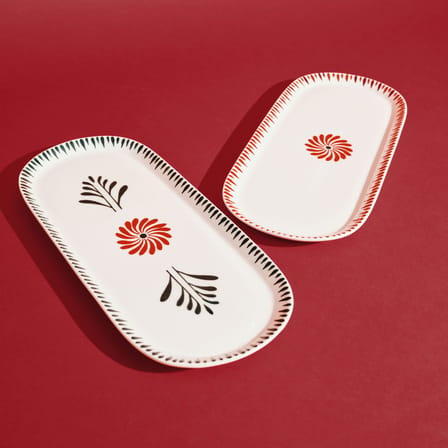 Platte Bazaar keramik grün / Set von 2 - 33 x 14 cm - Serax