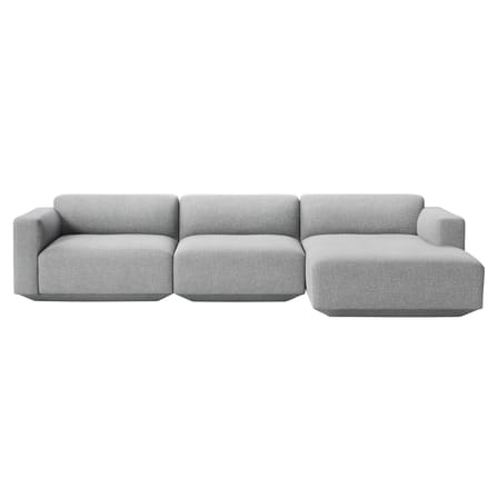 Canapé d'angle Develius F tissu gris / 4 places - L 309 cm / Dormeuse droite - &tradition
