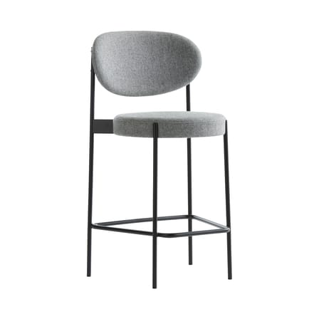 Chaise de bar rembourrée Series 430 tissu gris / H 65 cm - Verner Panton, 1967 - Verpan