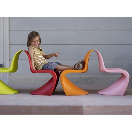 Chaise enfant Panton Junior plastique bleu / By Verner Panton, 1959 - Vitra