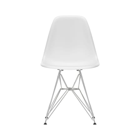 Chaise RE DSR - Eames Plastic Side Chair plastique blanc / (1950) - Pieds chromés / Recyclé - Vitra