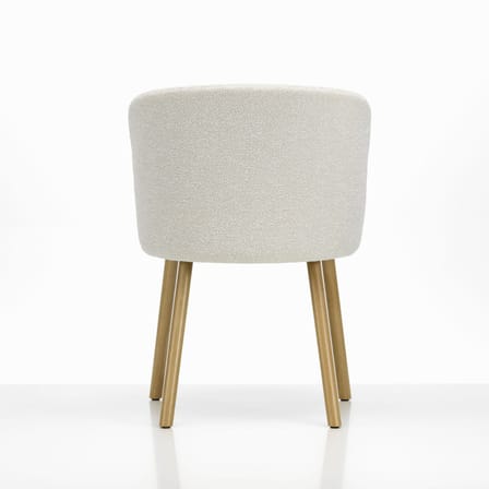 Chaise rembourrée Mikado tissu beige / Pieds bois - Vitra