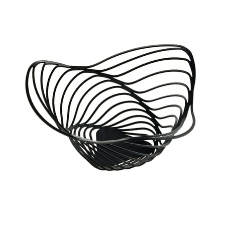 Corbeille Trinity métal noir / Ø 26 x H 12 cm - Adam Cornish, 2013 - Alessi