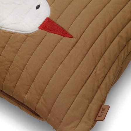 Coussin Bird Quilted tissu marron beige / 60 x 40 cm - Coton bio - Ferm Living