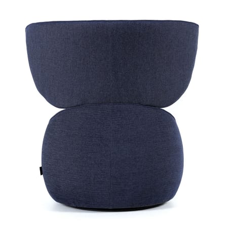 Fauteuil rembourré Hana tissu bleu / Dossier haut - Velours - Avant-première - Moooi