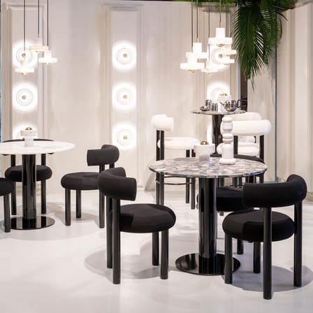 Gepolsterter Stuhl Fat Dining textil schwarz / Stoff Hallingdal - Tom Dixon