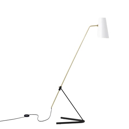 Lampadaire G21 Perforé métal blanc / Liseuse - Réédition 1951, Pierre Guariche - SAMMODE STUDIO