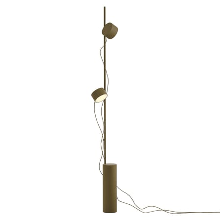 Lampadaire Post métal vert / LED - 2 spots aimantés orientables - Muuto