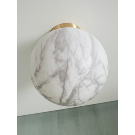 Plafoniera Carrara Large vetro bianco oro / Ø 28 cm - Vetro effetto marmo - It's about Romi