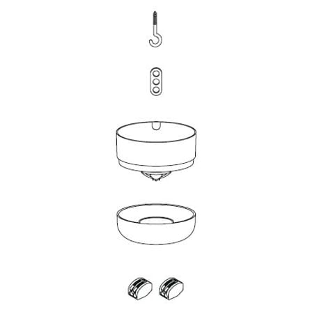 Rosace  plastique blanc Kit de fixation pour suspensions Unfold et E27 - Muuto