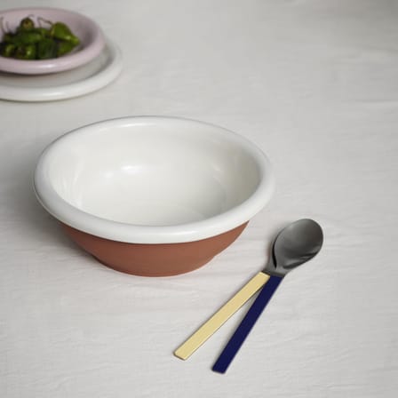 Saladier Barro Large céramique blanc / Ø 26 x H 9 cm - Hay