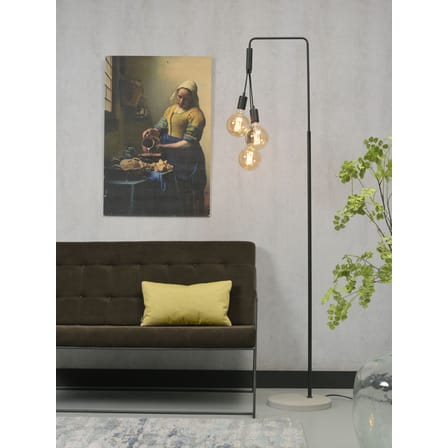 Stehleuchte Oslo metall stein schwarz / 3 Leuchtmittel - H 190 cm - It's about Romi