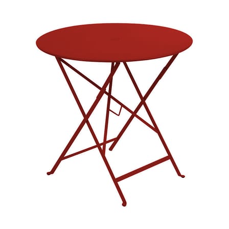 Table pliante Bistro métal rouge / Ø 77cm - Trou pour parasol - Fermob