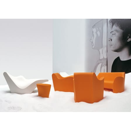 Table d'appoint Tokyo Pop plastique blanc / Tabouret - H 40 cm / Tokujin Yoshioka, 2002 - Driade