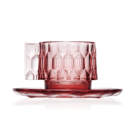 Tasse à café Jellies Family plastique rose / Set tasse + soucoupe - Kartell