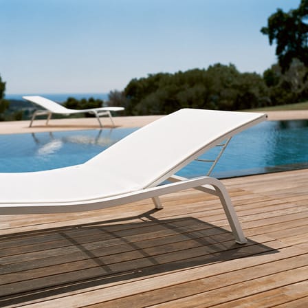 Transat inclinable empilable Alizé métal beige / larg. 80 cm - 5 positions - Fermob