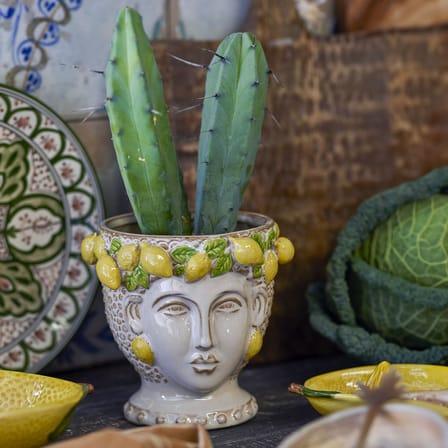 Vaso per fiori Limone ceramica giallo / Ø 16,5 x H 16 cm - Bloomingville
