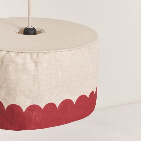 Abat-jour Vibes tissu rouge / Ø 40 x H 18 cm - Lin - NOBODINOZ
