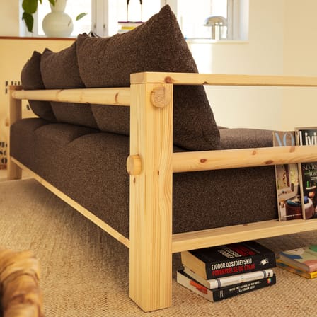 Schlafcouch Bare textil holz braun / Einzelbett - L 225 cm - KARUP
