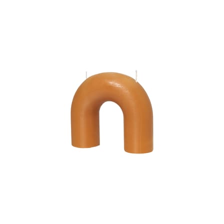 Bougie Bend cire orange / L 16,5 x H 14,5 cm - 2 mèches - BROSTE COPENHAGEN