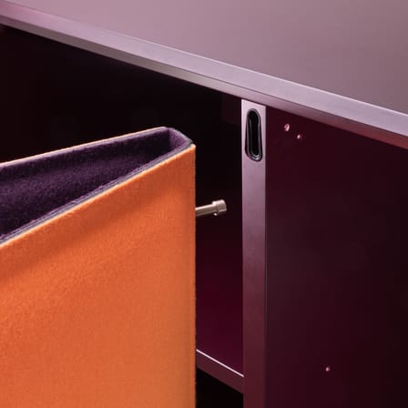 Buffet Tacito violet / L 100 x H 107 cm - Portes en feutre - Magis
