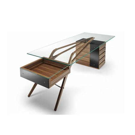 Bureau Cavour bois naturel / 247 x 90 cm - Réedition 1949, Carlo Mollino - Zanotta
