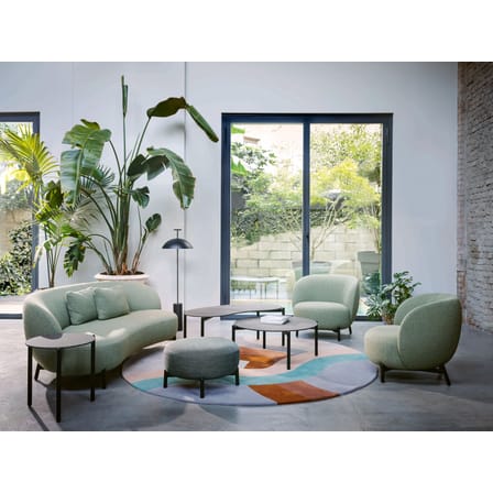 Canapé droit Lunam tissu blanc / 200 cm - Tissu bouclé - Kartell