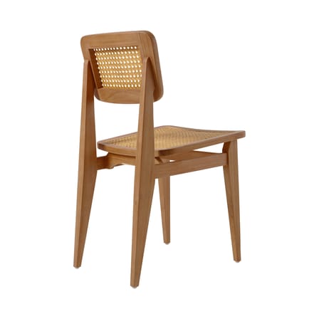 Chaise C-Chair OUTDOOR / Cannage & teck - Réédition 1947 - Gubi