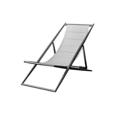 Chaise longue pliable inclinable Luce tissu gris / Légèrement rembourré - Unopiu