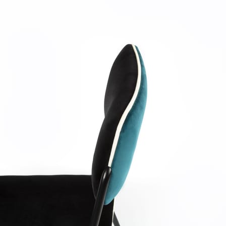 Chaise rembourrée Double jeu tissu bleu noir / Velours - Maison Sarah Lavoine