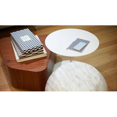 Gong Coffee table metal white / Giulio Cappellini, 2004 - Ø 50 x H 42 cm / Metal - Cappellini