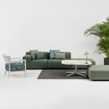 Coussin d'extérieur Liberty tissu vert / 45 x 45 cm - Kartell