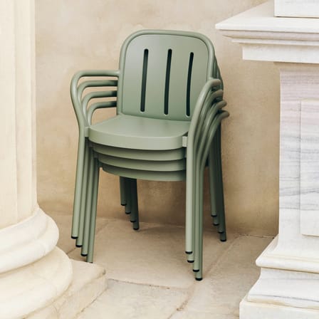Fauteuil empilable Deville métal vert - Hay