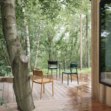 Fauteuil empilable Linear métal vert - Muuto