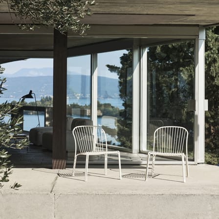 Fauteuil lounge Thorvald SC100 métal blanc / Sans accoudoirs - &tradition