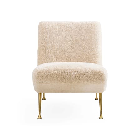 Fauteuil rembourré Gainsbourg blanc / Laine bouclée - Jonathan Adler
