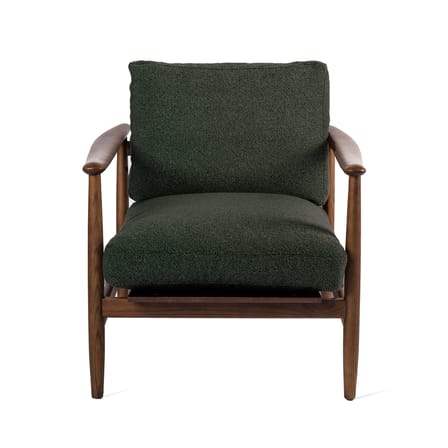 Fauteuil rembourré Todd tissu bois vert / Tissu bouclé - POLSPOTTEN