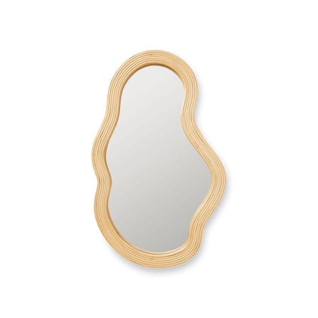 Miroir mural Pond Medium fibre végétale beige / Rotin - L 40 x H 72.5 cm - Ferm Living