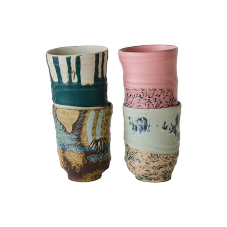 Set de 4 mugs Artist céramique /  Ø 7,2 x H 9,2 cm - HK LIVING