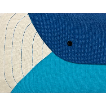 Pouf enfant Whale Large tissu blanc bleu Bleu - EO
